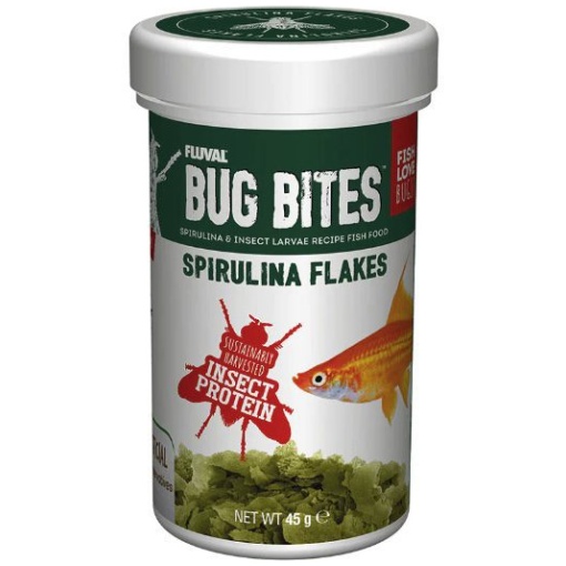 Fluval 45g Bug Bites Spirulina Flakes