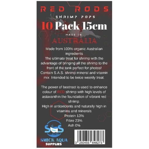 SAS Shrimp Red Rods - Pack of 10
